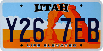 UT license plate Y267EB