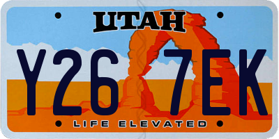 UT license plate Y267EK