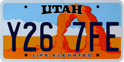 UT license plate Y267FE