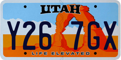UT license plate Y267GX