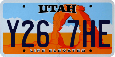 UT license plate Y267HE
