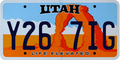 UT license plate Y267IG