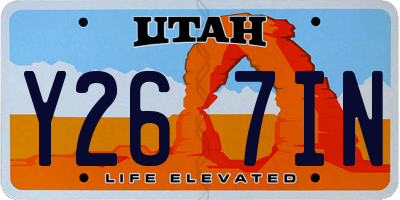 UT license plate Y267IN