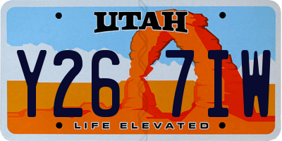 UT license plate Y267IW