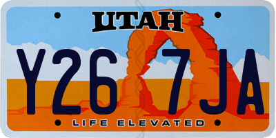 UT license plate Y267JA