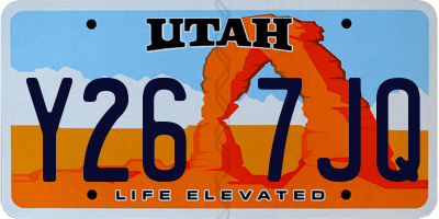 UT license plate Y267JQ