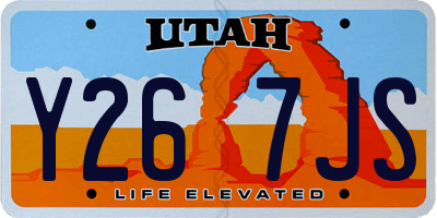 UT license plate Y267JS