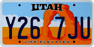 UT license plate Y267JU