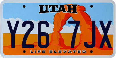 UT license plate Y267JX