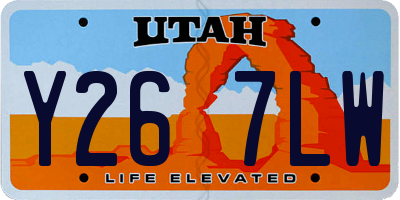 UT license plate Y267LW