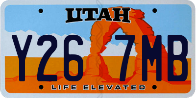 UT license plate Y267MB