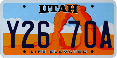 UT license plate Y267OA