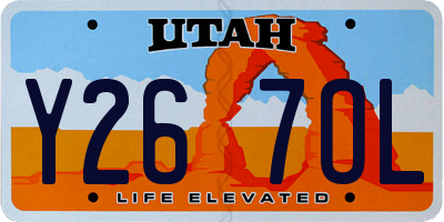 UT license plate Y267OL