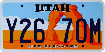UT license plate Y267OM