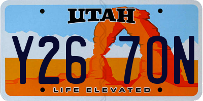 UT license plate Y267ON