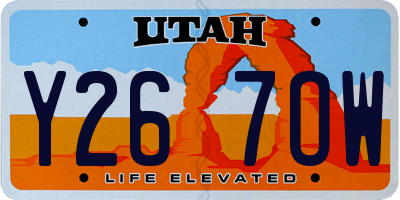 UT license plate Y267OW