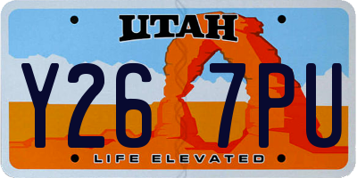 UT license plate Y267PU