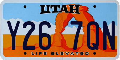 UT license plate Y267QN