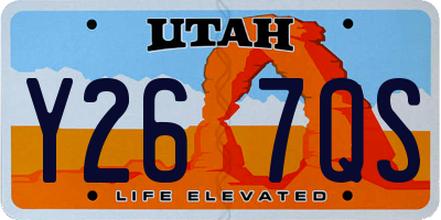 UT license plate Y267QS