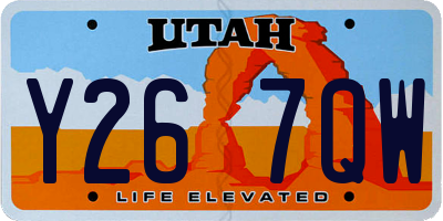 UT license plate Y267QW