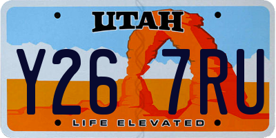 UT license plate Y267RU