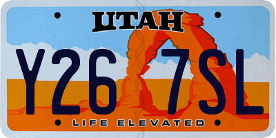UT license plate Y267SL