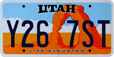 UT license plate Y267ST