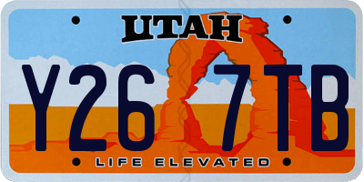 UT license plate Y267TB