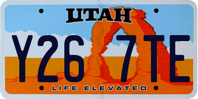 UT license plate Y267TE
