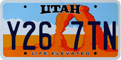 UT license plate Y267TN