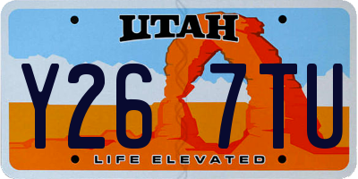 UT license plate Y267TU