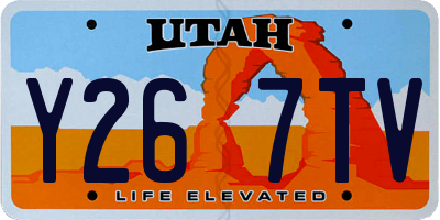 UT license plate Y267TV