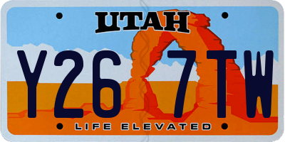 UT license plate Y267TW