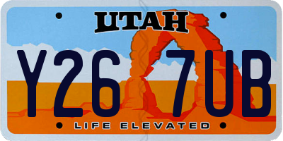 UT license plate Y267UB