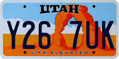 UT license plate Y267UK