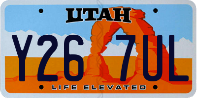 UT license plate Y267UL