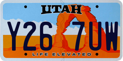 UT license plate Y267UW