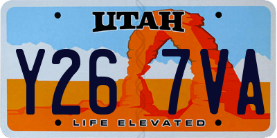 UT license plate Y267VA