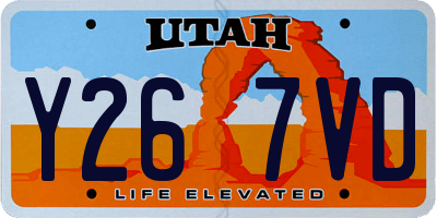 UT license plate Y267VD