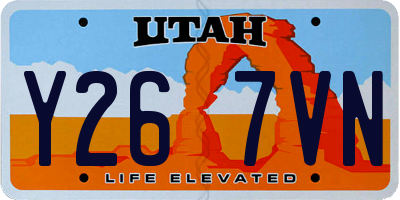 UT license plate Y267VN
