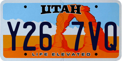 UT license plate Y267VQ