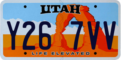 UT license plate Y267VV
