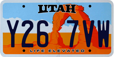 UT license plate Y267VW