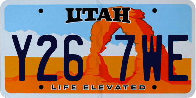 UT license plate Y267WE