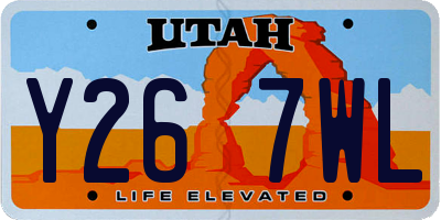 UT license plate Y267WL