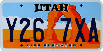 UT license plate Y267XA
