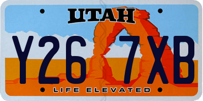 UT license plate Y267XB