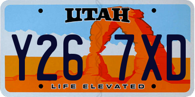 UT license plate Y267XD
