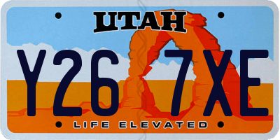 UT license plate Y267XE