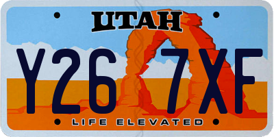 UT license plate Y267XF